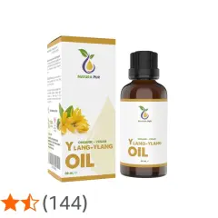 Flaska med ekologisk ylang-ylang olja från Natura Pur. Lär dig mer om ylang ylang egenskaper för välbefinnande.
